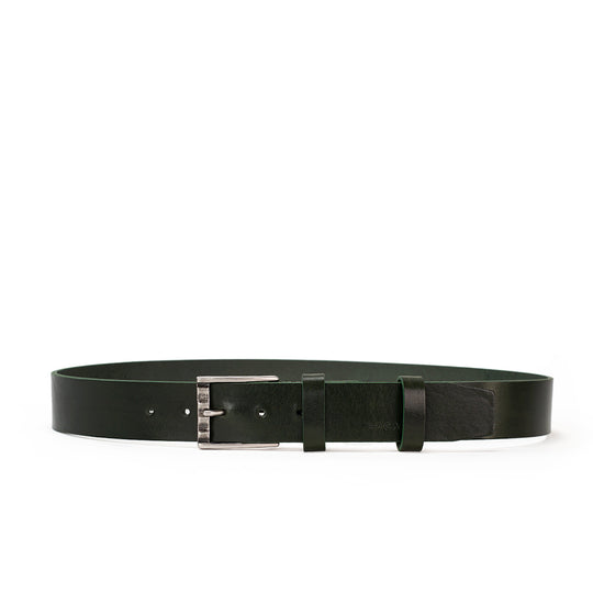 Italian Leather Belt, Jeans Collection, Dark Green