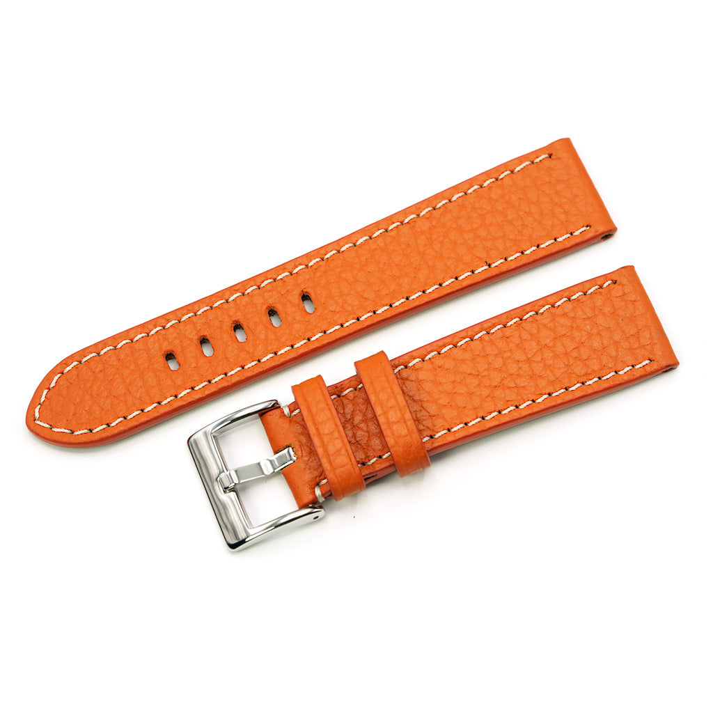 City Orange Leather Watch Strap