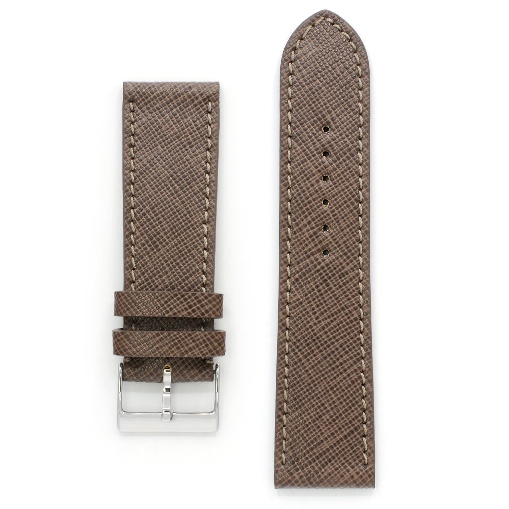Simple Handmade Italian Leather Watch Strap - Light Brown