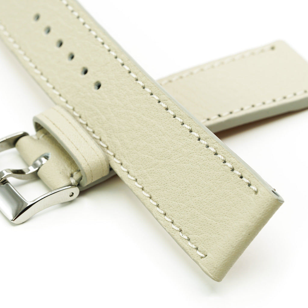 Beige Saffiano Leather Watch Strap