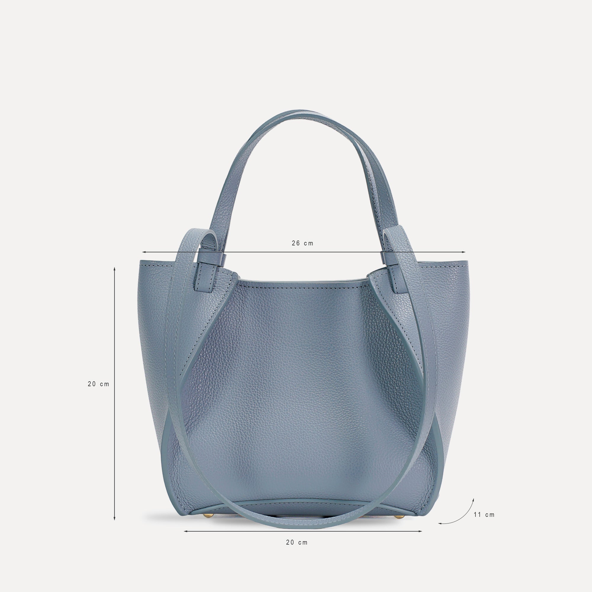 Amarante Bag, Textured Leather, Pastel Blue