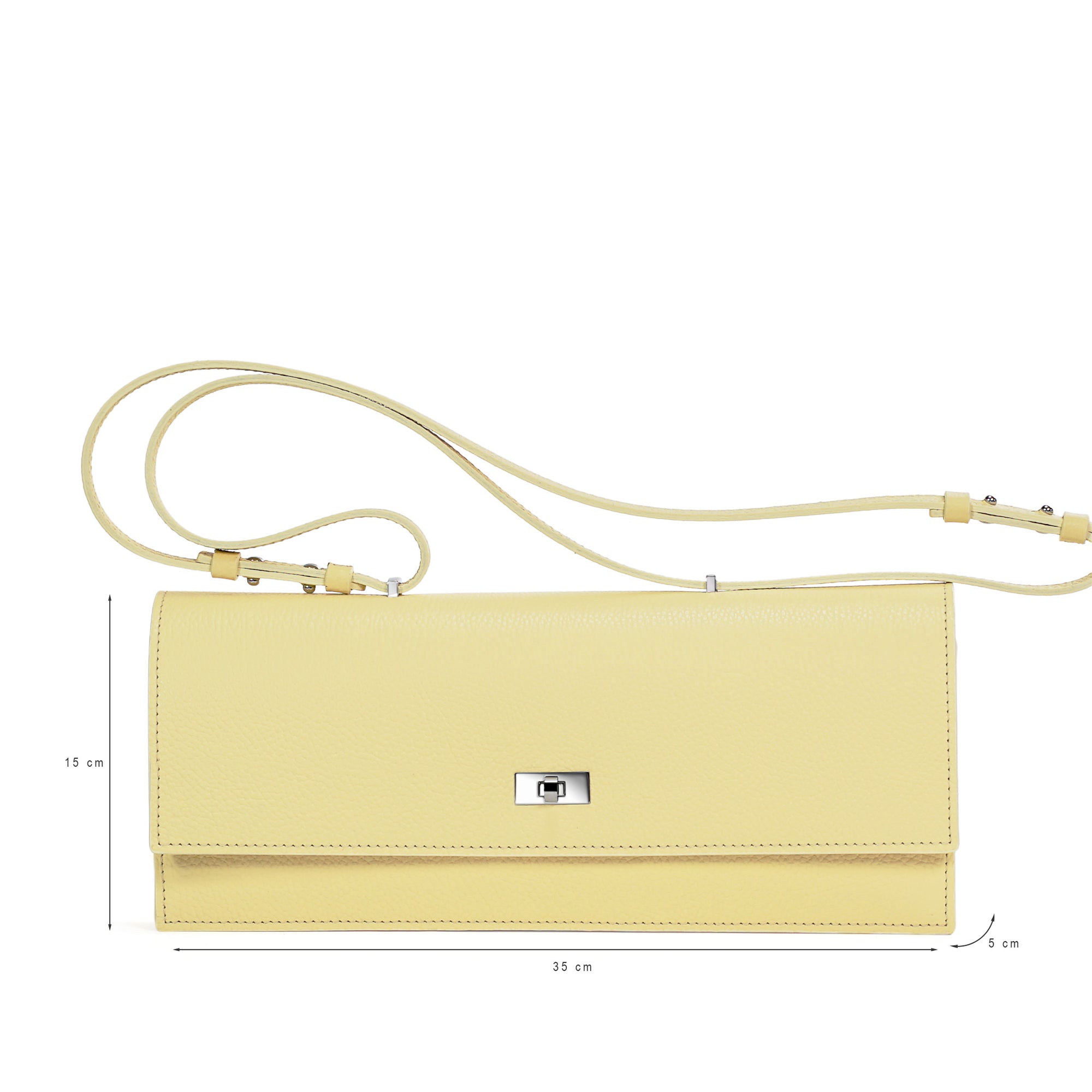 Esprit Long Bag, Textured Leather, Pastel Yellow