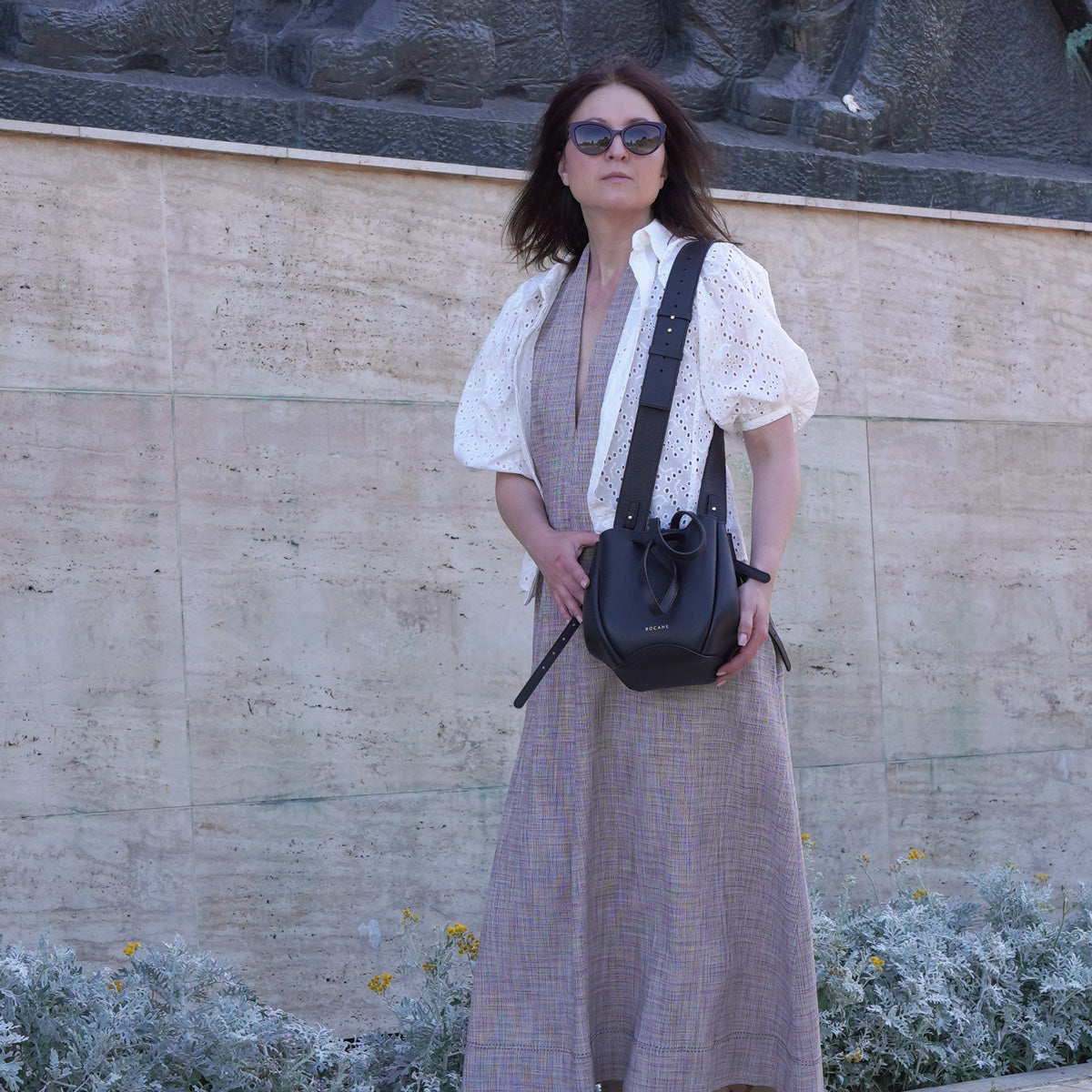 Mini Petal Bag, Suede, Burgundy-Purple