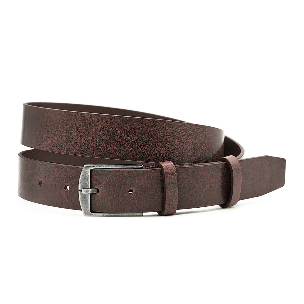 Smart-Casual Italian Leather belt, Mahogany