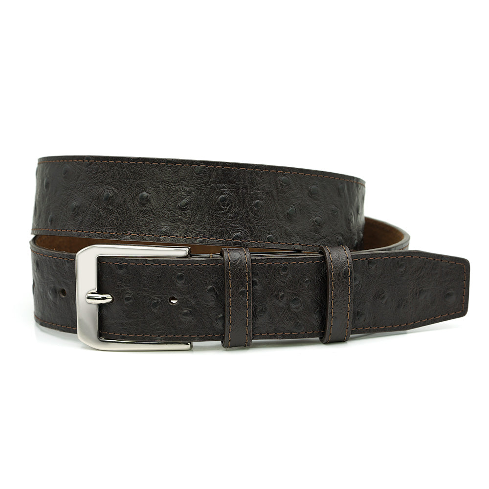 Brown Leather Belt,  Gentleman Collection with Exotic Print