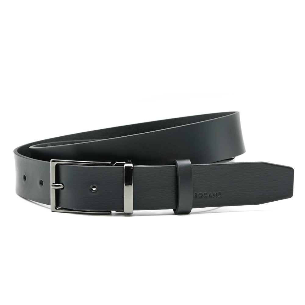 Italian Leather Belt, Black , Casual-Elegant