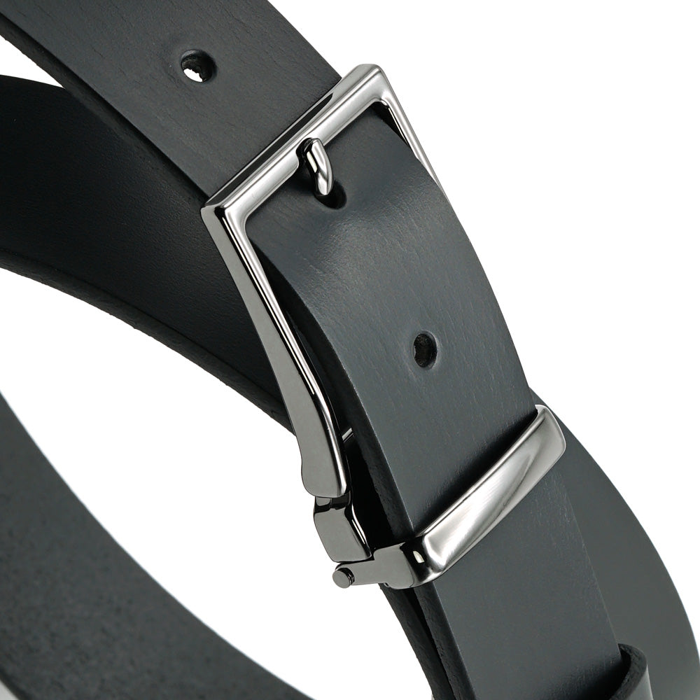 Italian Leather belt, Black Casual-Elegant