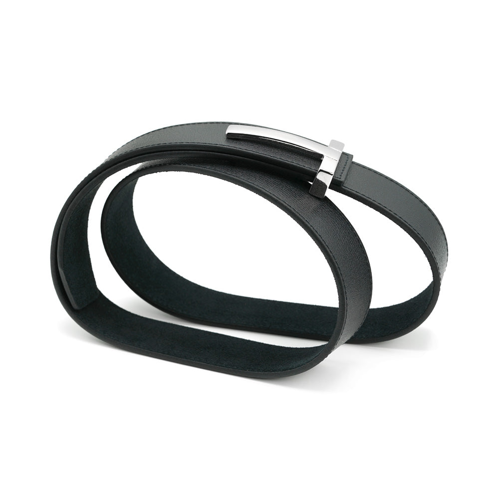 Black Textured Leather belt, Iconic Collection