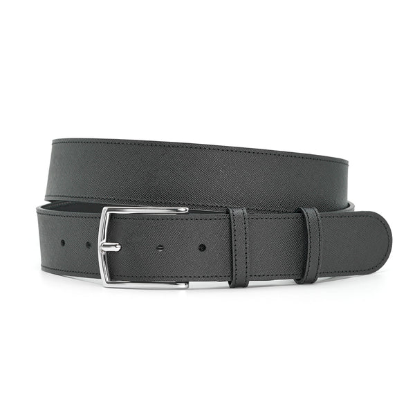 Black Saffiano Leather Belt, Jeans Collection