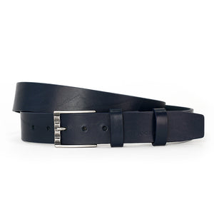 Leather Belt, Jeans Collection, Full Grain Navy Blue