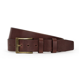 Walnut Brown Italian Leather Strap, Massive Buckle, Jeans Collection