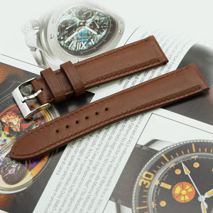 Padded Watch Band, Full-Grain Dark Cognac, Medium Length