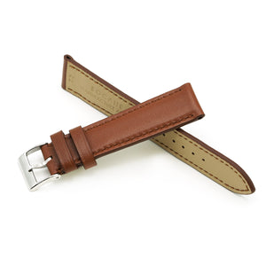 Padded Watch Band, Full-Grain Dark Cognac, Medium Length