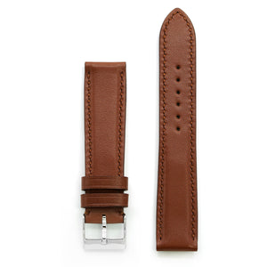 Padded Watch Band, Full-Grain Dark Cognac, Medium Length