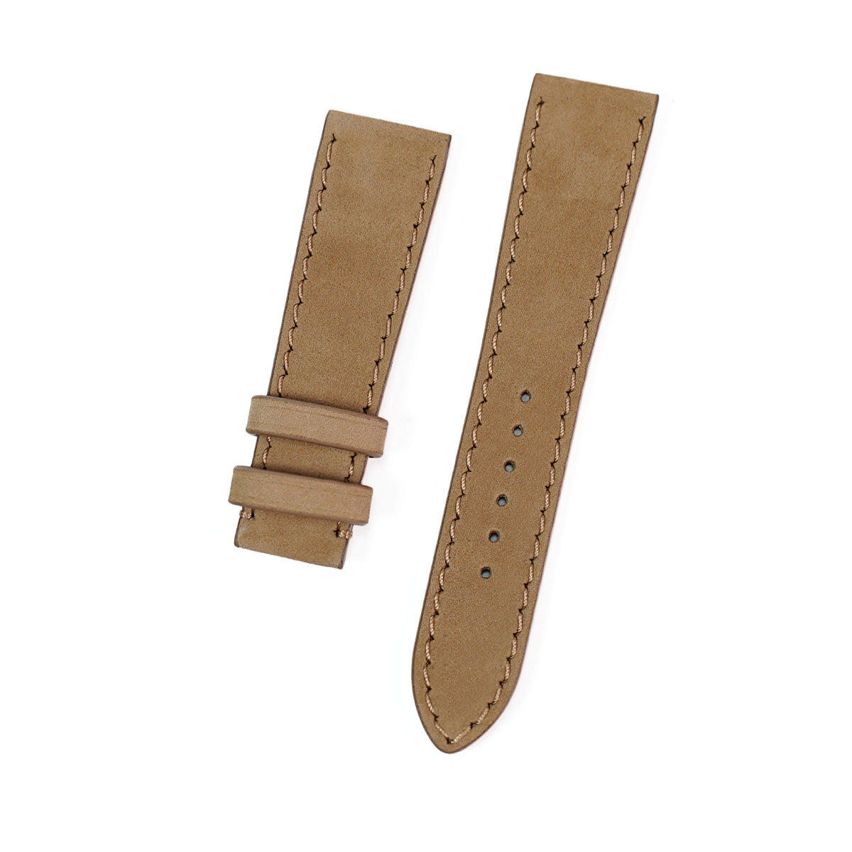 Watch Strap in Latte Nubuk Leather, Medium Length