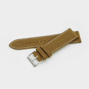 Nabuc Premium Patina Leather Watch Strap, Kraft Brown