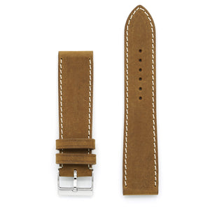 Nabuc Premium Patina Leather Watch Strap, Kraft Brown