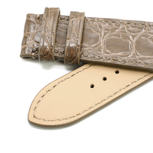 Watch Strap, Alligator Round Scales, Glossy Sand, Hand Stitched