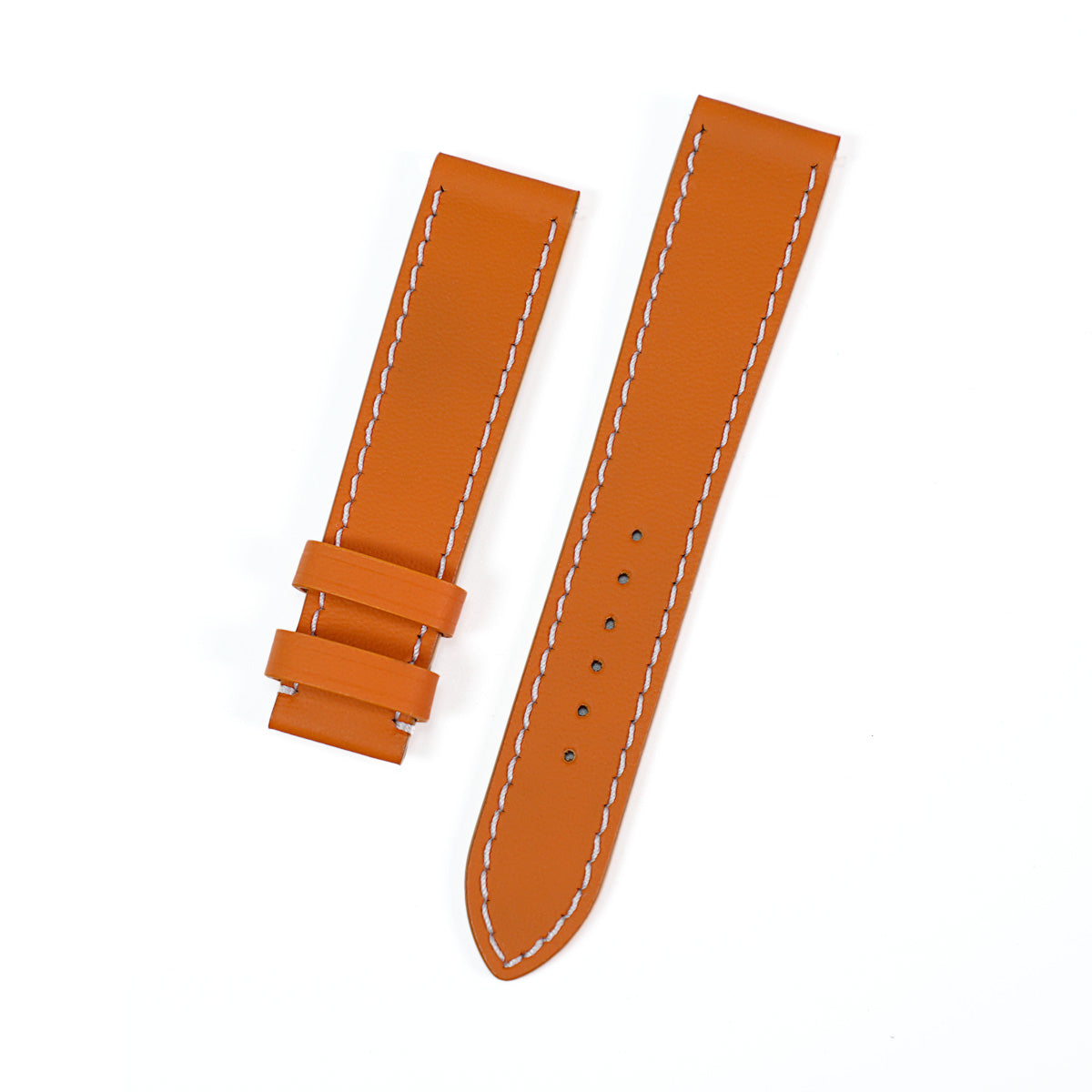 Watch Strap, LeMans Collection, Orange Leather, Light Sewing
