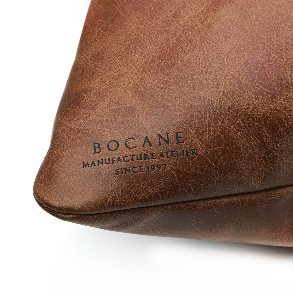 Soft Leather Cushion, Antique Cognac