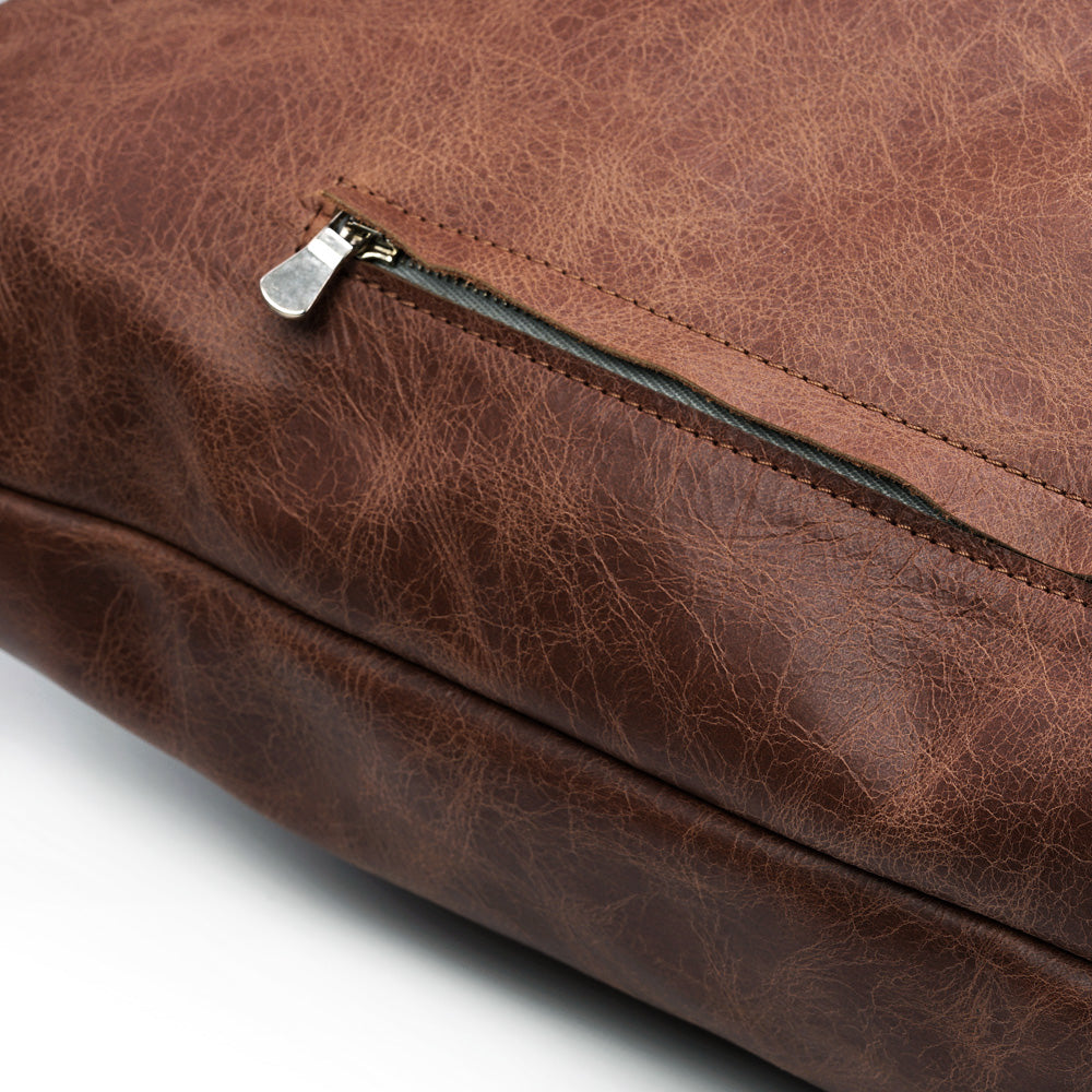 Soft Leather Cushion, Antique Cognac