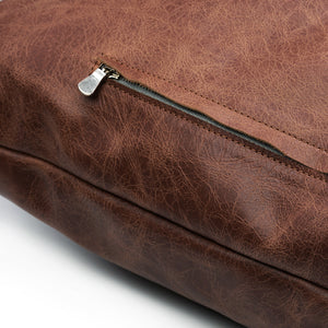 Soft Leather Cushion, Antique Cognac