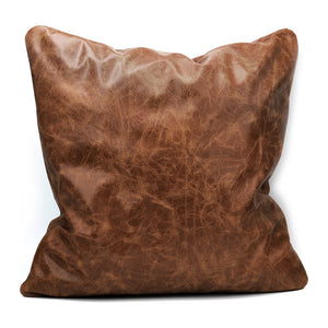 Soft Leather Cushion, Antique Cognac