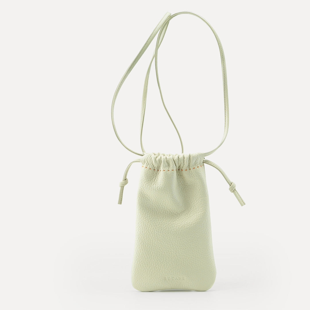 Soleil Phone Bag, Vanilla Cream Textured Leather