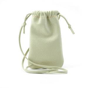 Soleil Phone Bag, Vanilla Cream Textured Leather