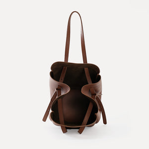 Pétale Bag, Textured Leather, Cinnamon Color