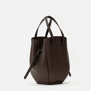 Petal Bag, Textured Leather, Brown