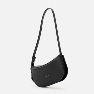 Demoiselle Bag, Textured Leather, Black