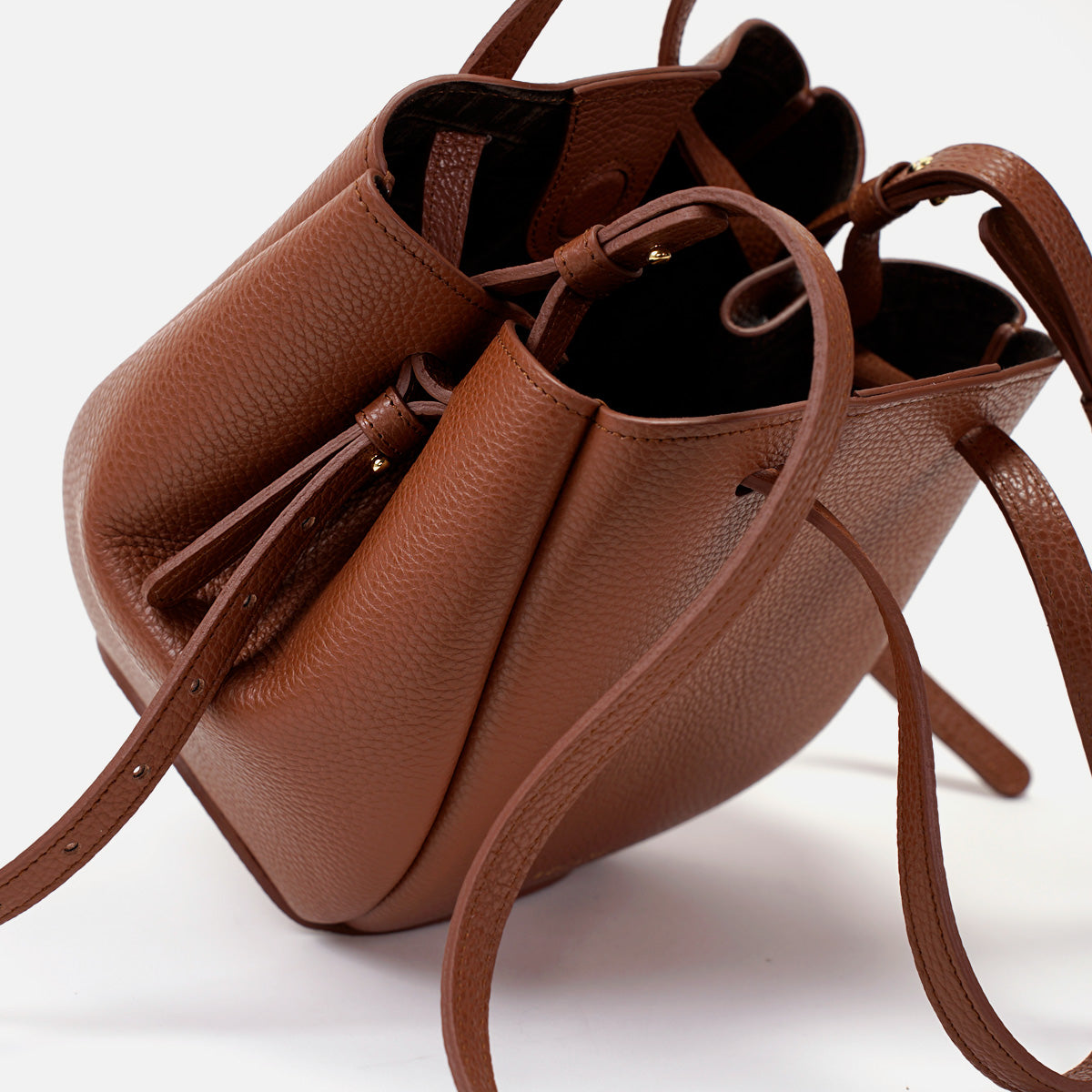 Mini Pétale Bag, Textured Leather, Cinnamon Color, with Extras