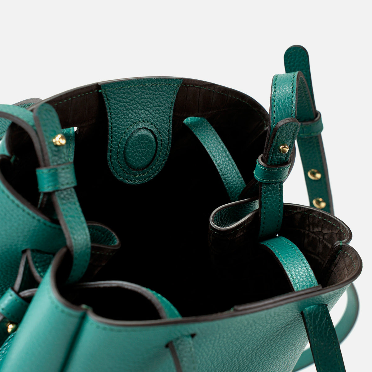 Mini Pétale Bag, Textured Leather, Avocado Color, with Extras