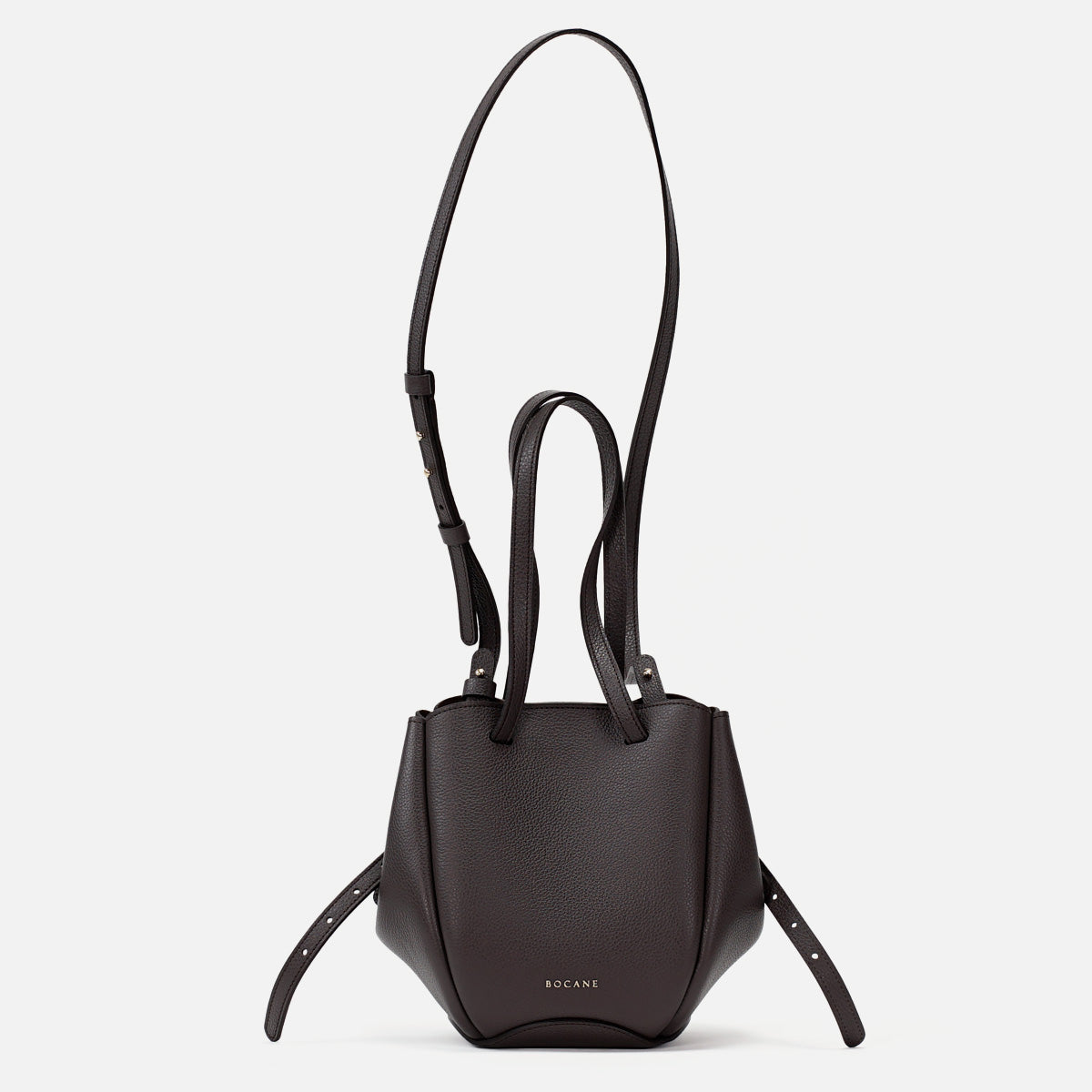 Mini Pétale Bag, Textured Leather, Espresso Brown Color, with Extras