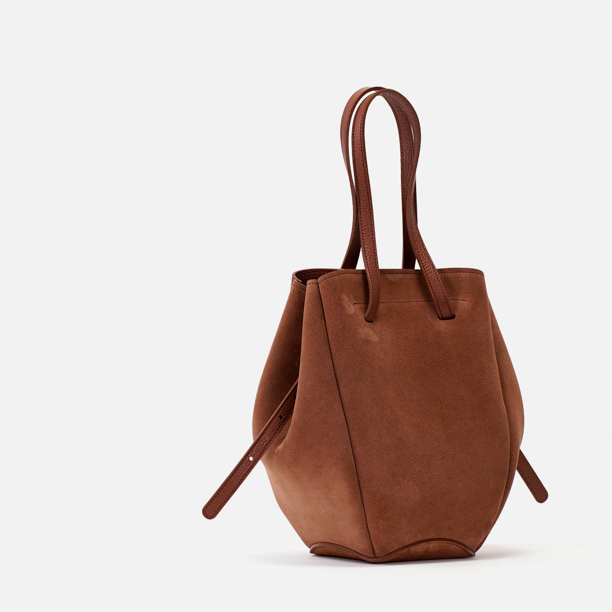 Pétale Bag, Suede Leather, Cinnamon Color