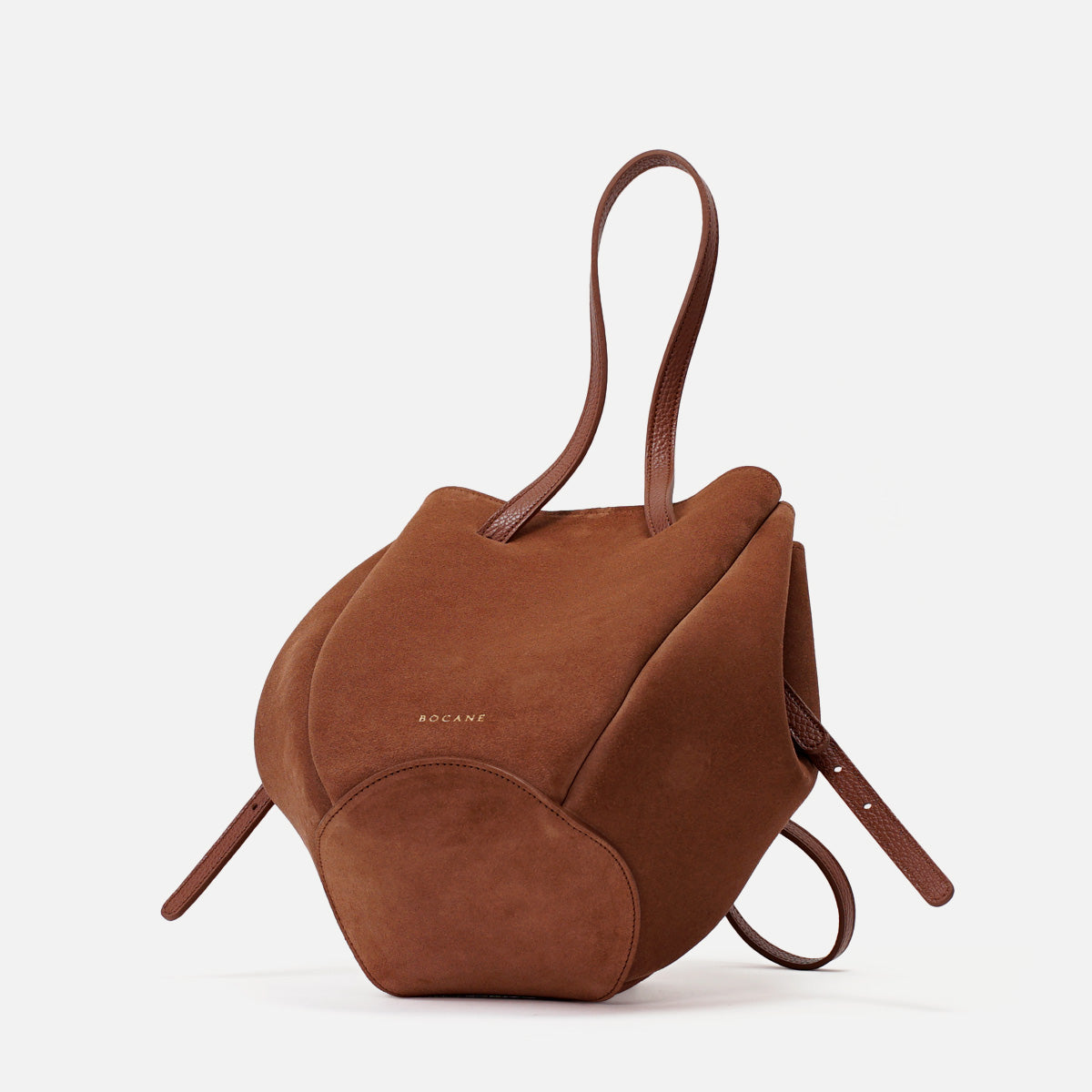 Pétale Bag, Suede Leather, Cinnamon Color