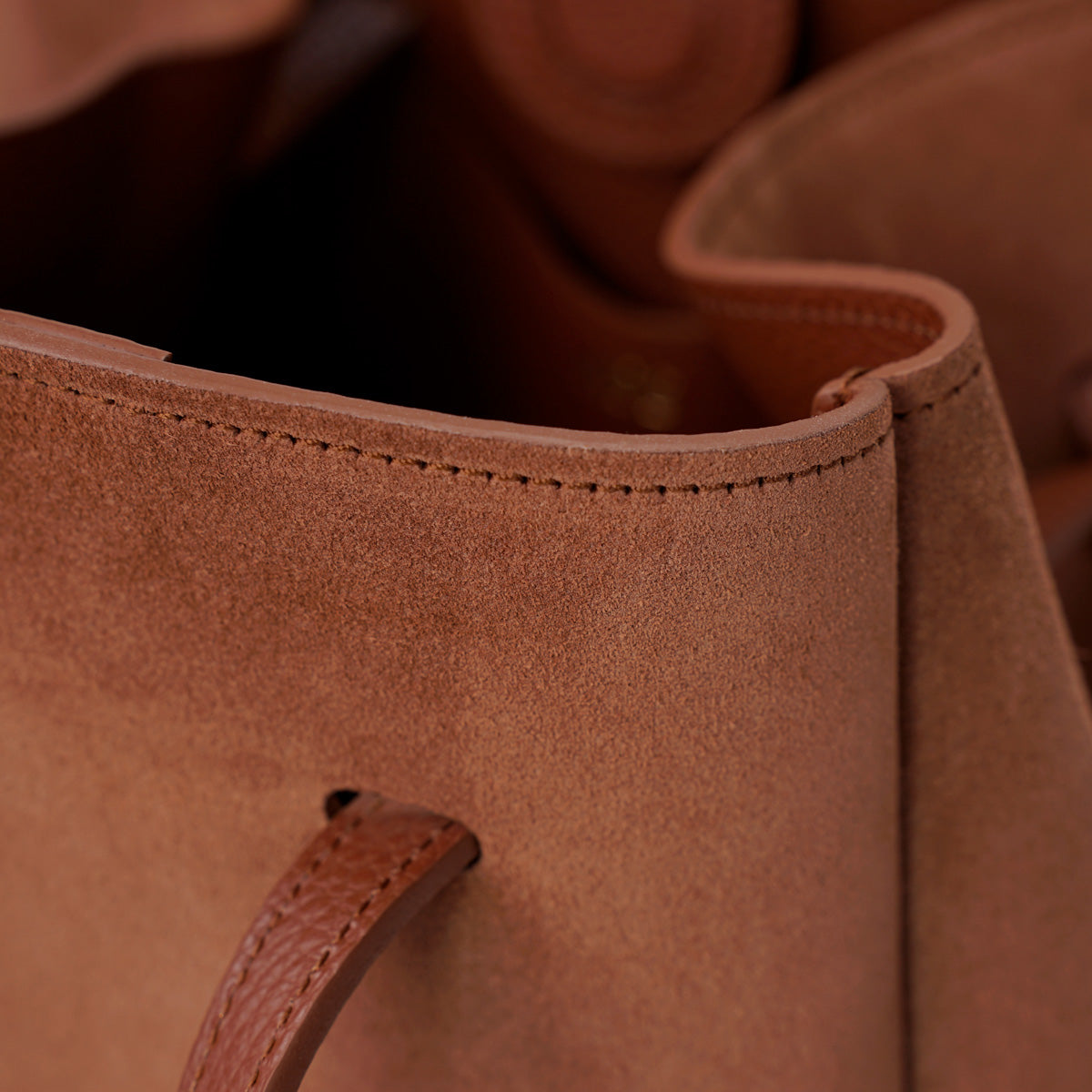 Pétale Bag, Suede Leather, Cinnamon Color