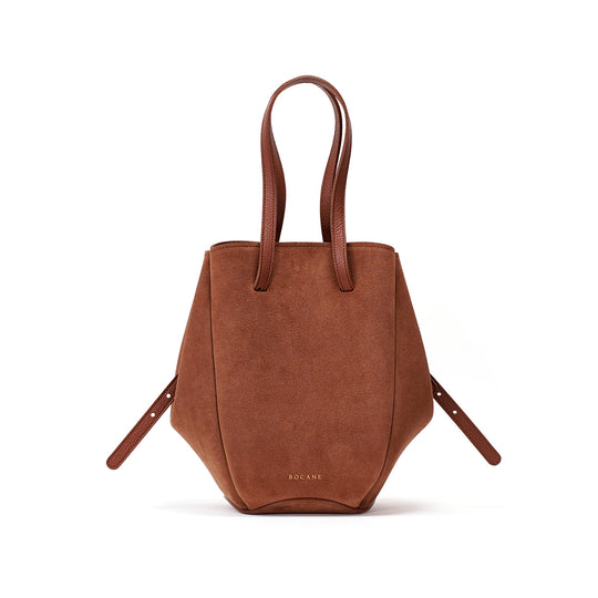 Pétale Bag, Suede Leather, Cinnamon Color