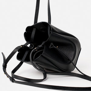Mini Pétale Bag, Textured Leather, Black, with Extras