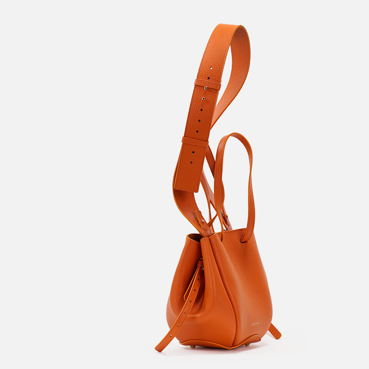 Mini Pétale Bag, Textured Leather, Orange Color, with Extras