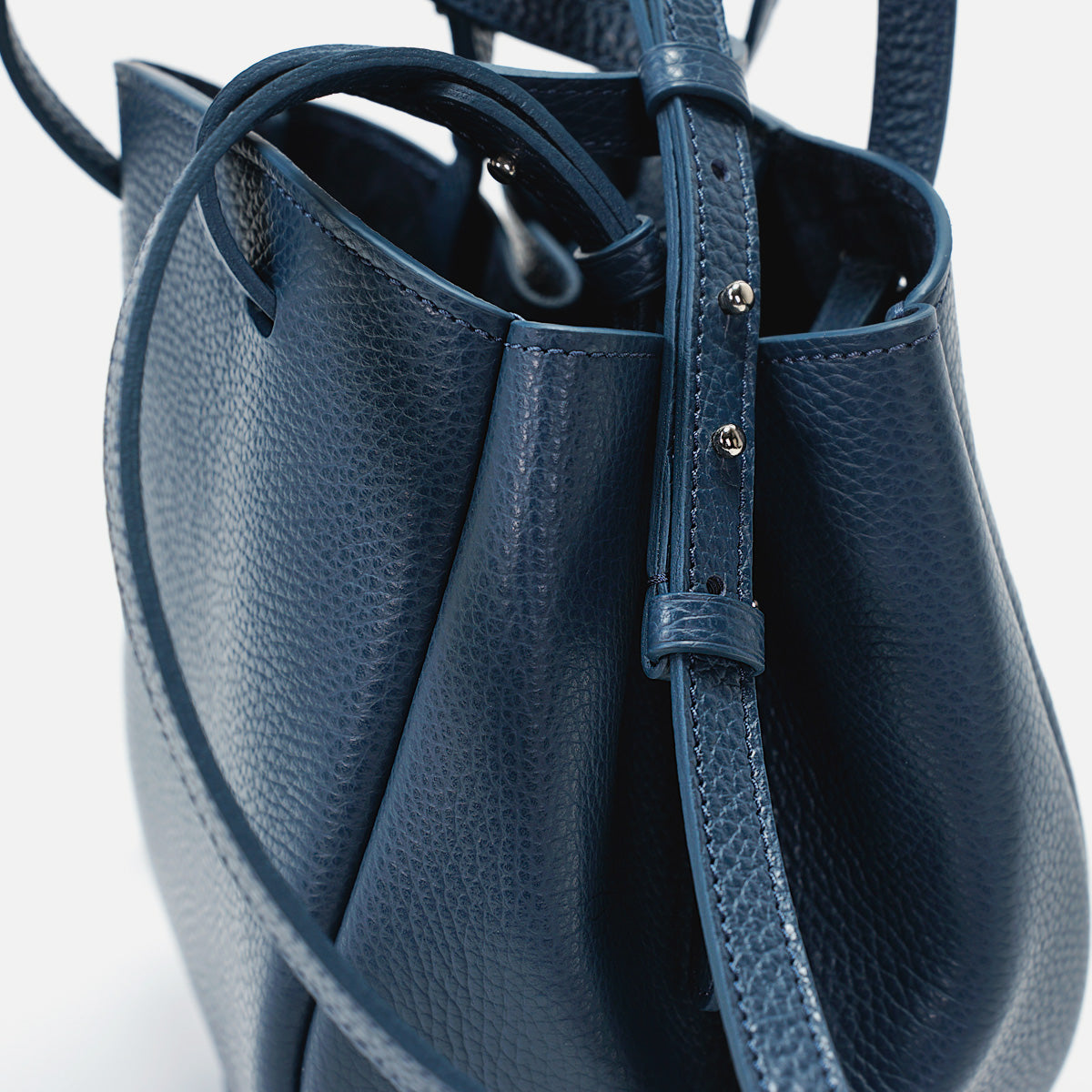 Mini Pétale Bag, Textured Leather, Avio Blue, with Extras