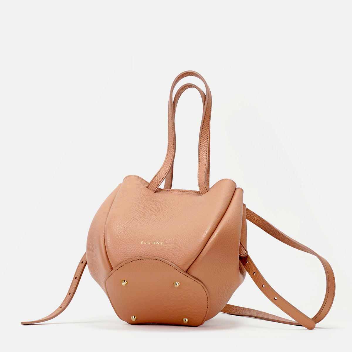 Mini Pétale Bag, Textured Leather, Salmon Color, with Extras