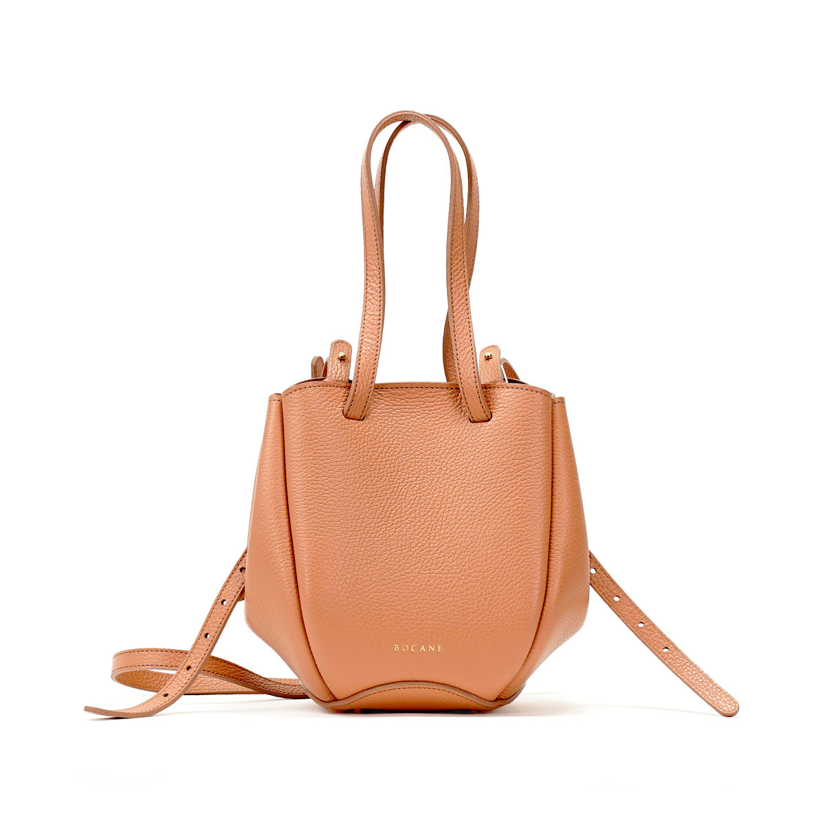 Mini Pétale Bag, Textured Leather, Salmon Color, with Extras