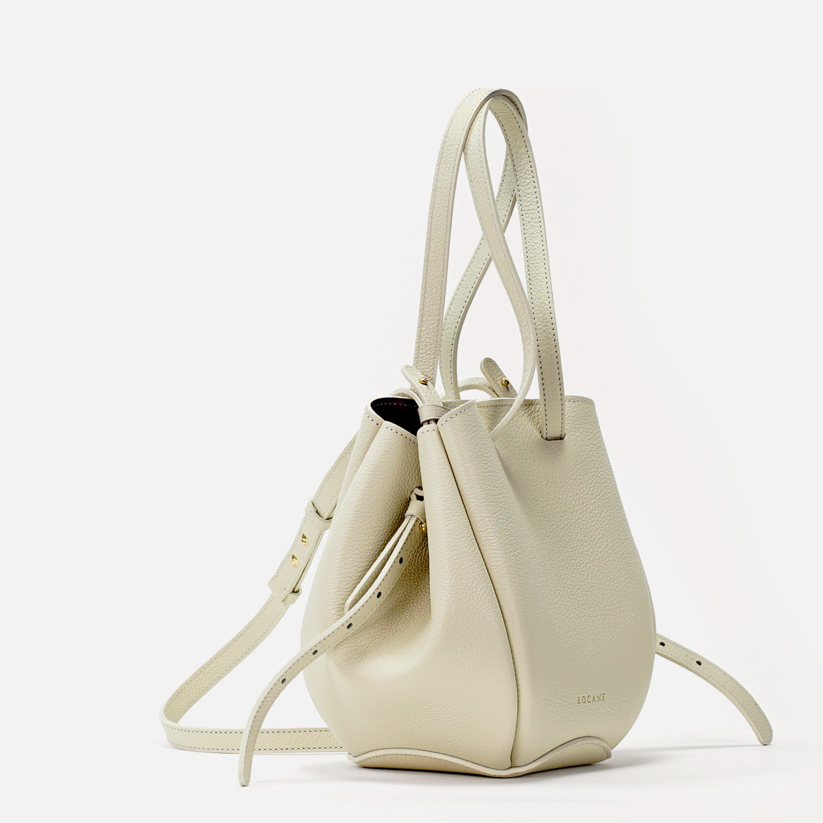 Mini Pétale Bag, Textured Leather, Vanilla Cream, with Extras