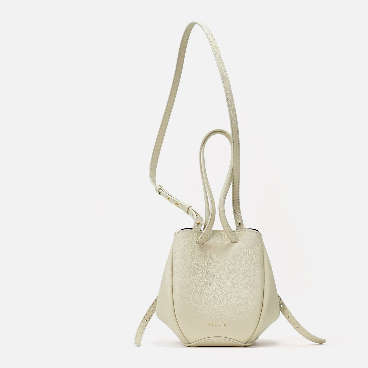 Mini Pétale Bag, Textured Leather, Vanilla Cream, with Extras