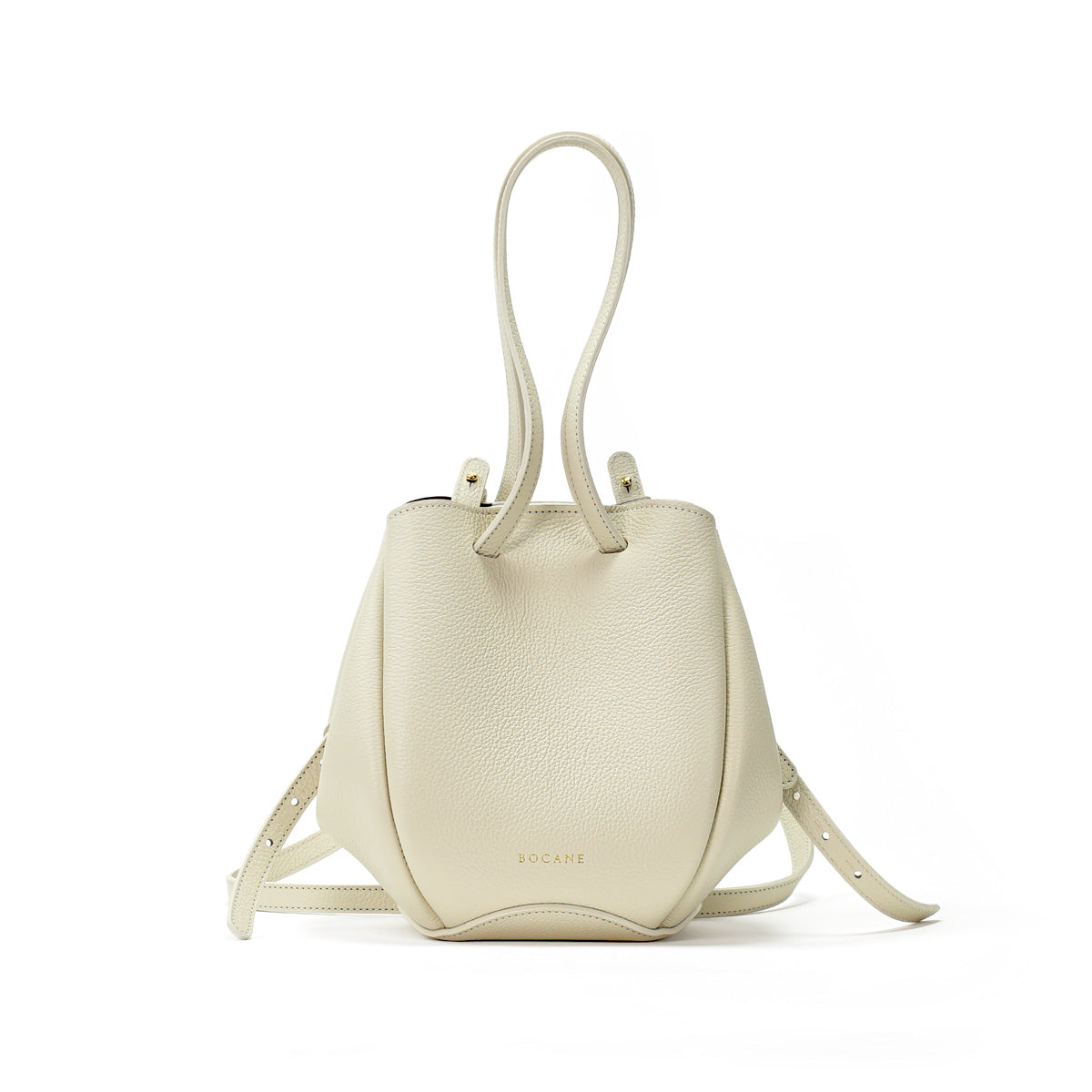 Mini Pétale Bag, Textured Leather, Vanilla Cream, with Extras