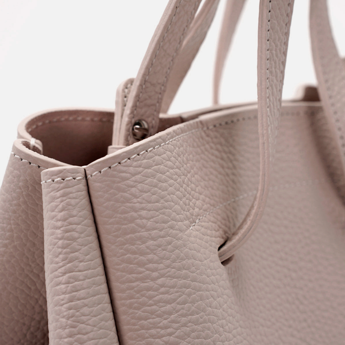 Pétale Bag, Textured Leather, Rose Vanilla Color, with Extras