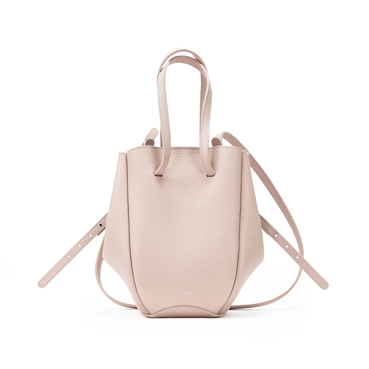 Pétale Bag, Textured Leather, Rose Vanilla Color, with Extras