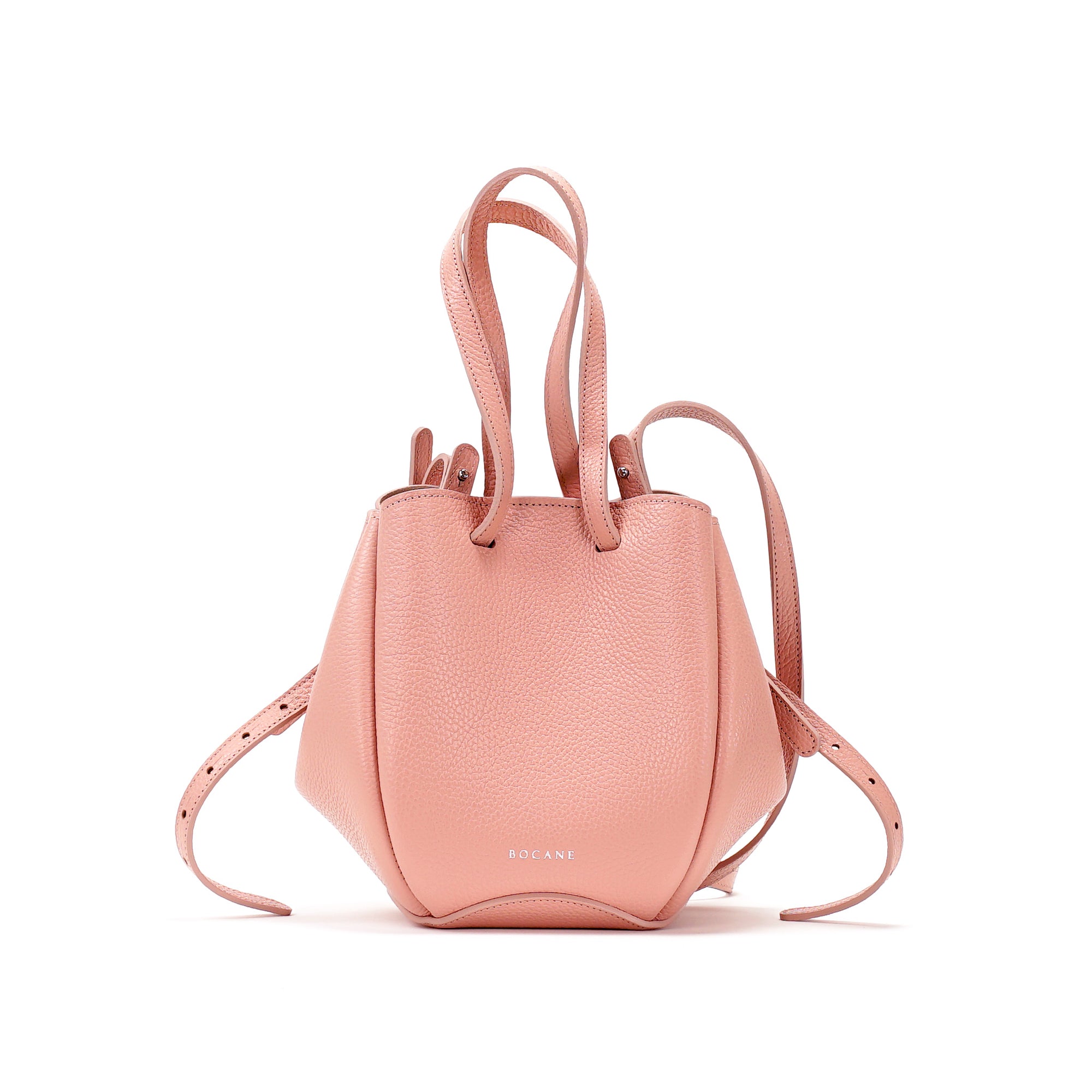 Mini Pétale Bag, Textured Leather, Rose Poudré, with Extras